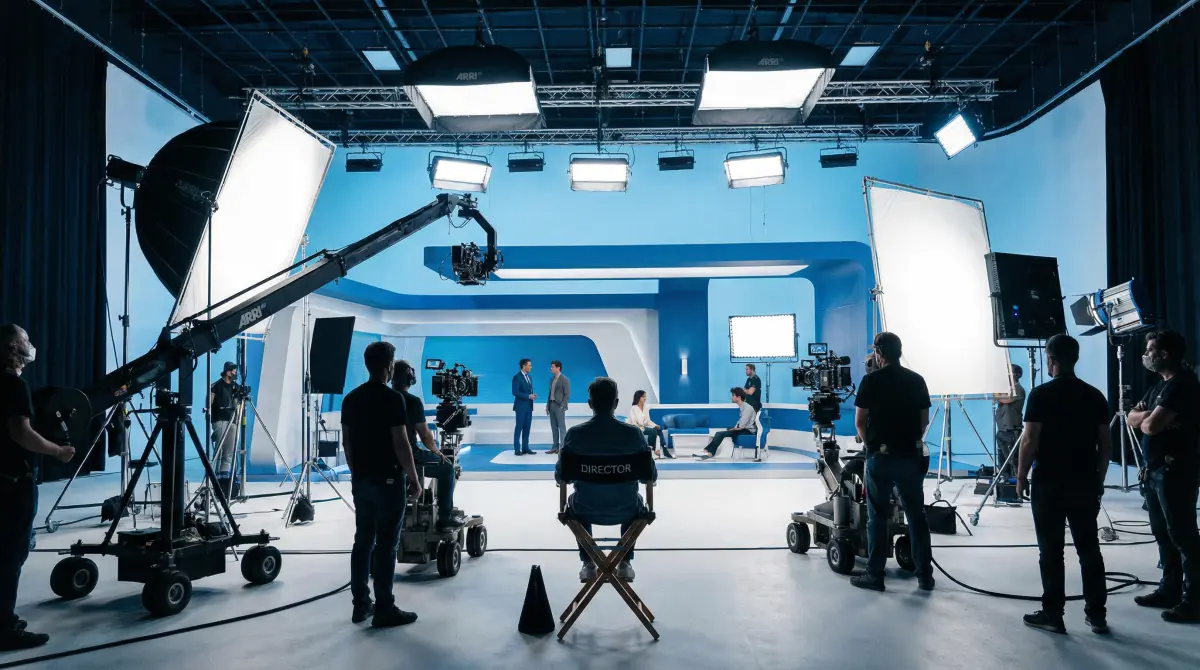 大型摄影棚内的拍摄场景 - 影视行业